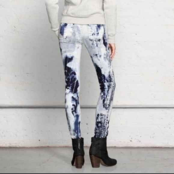 𝅺RAG and bone acid washed tye dye skinny jeans 24 - Picture 2 of 12